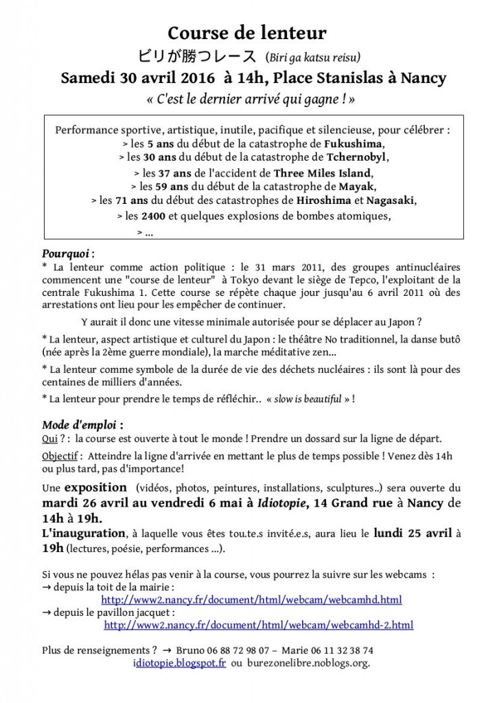 course de lenteur nancy